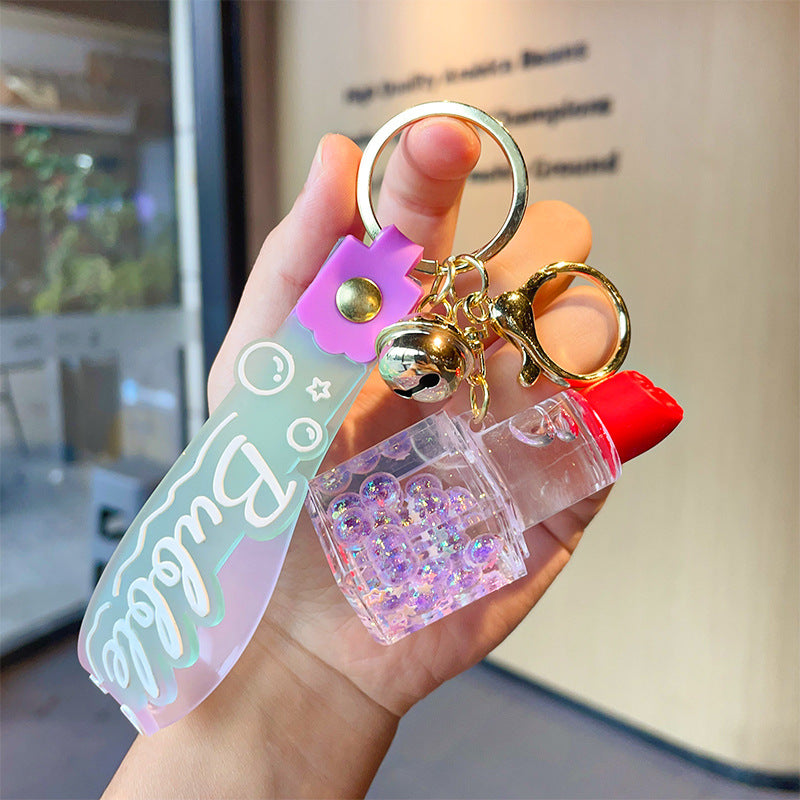 Wholesale Acrylic Oil Bubble Beads Lipstick Keychain